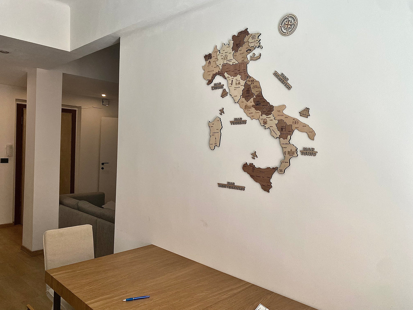 Mappa dell' Italia in legno H100