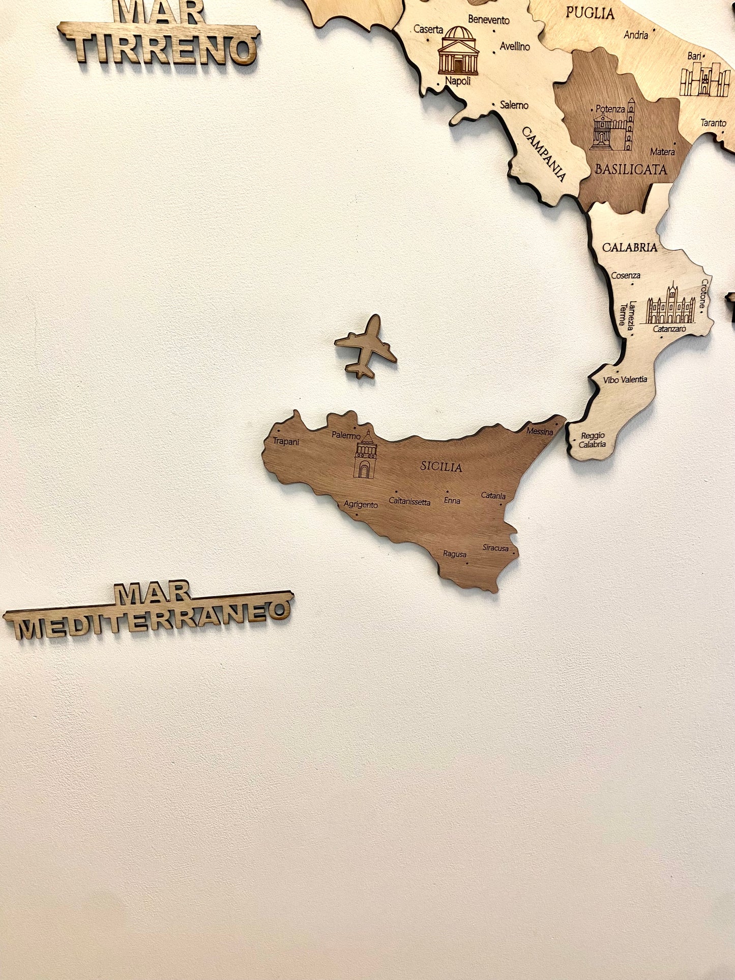 Mappa dell' Italia in legno H100