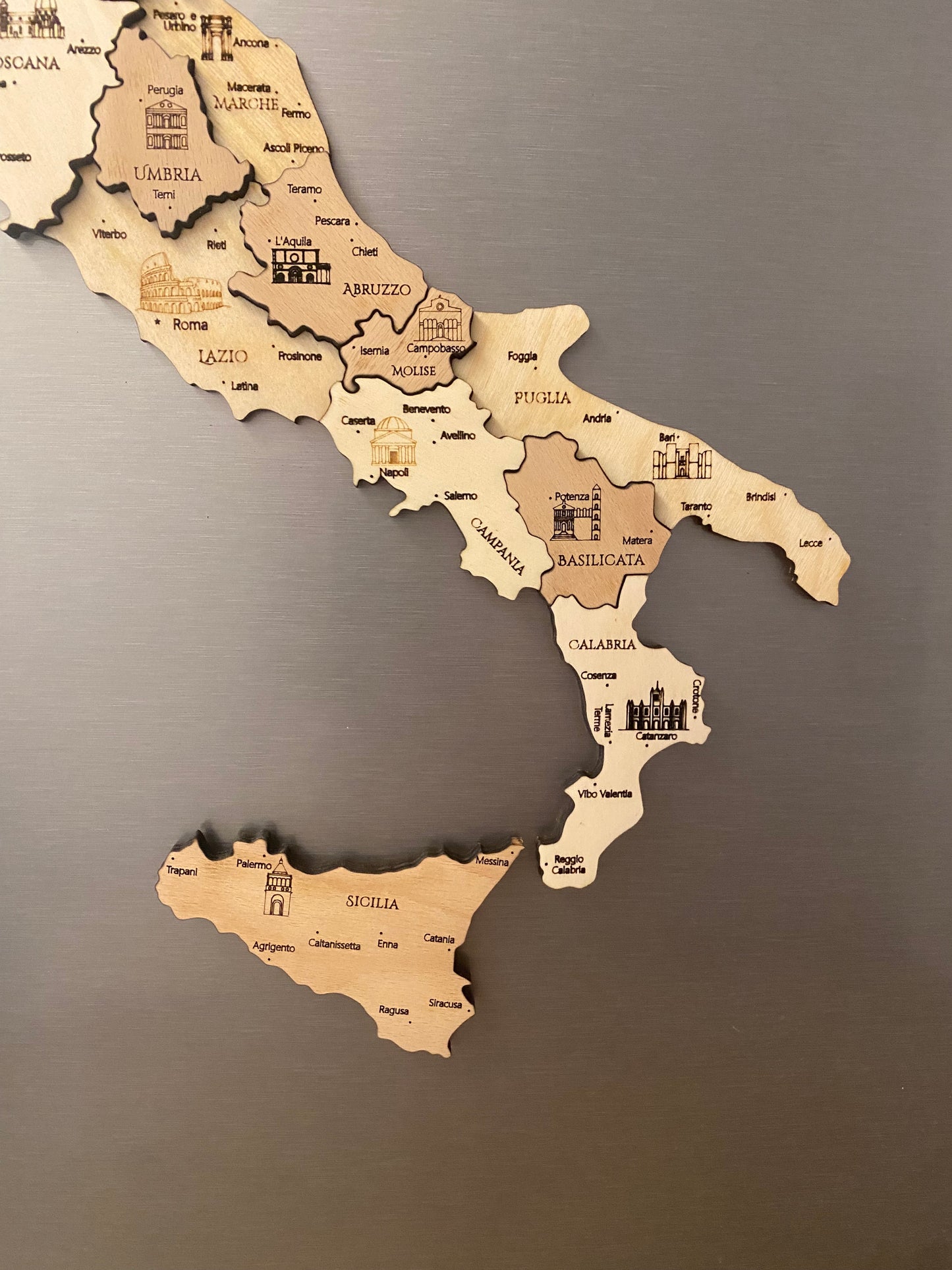 Mappa dell' Italia in legno H40