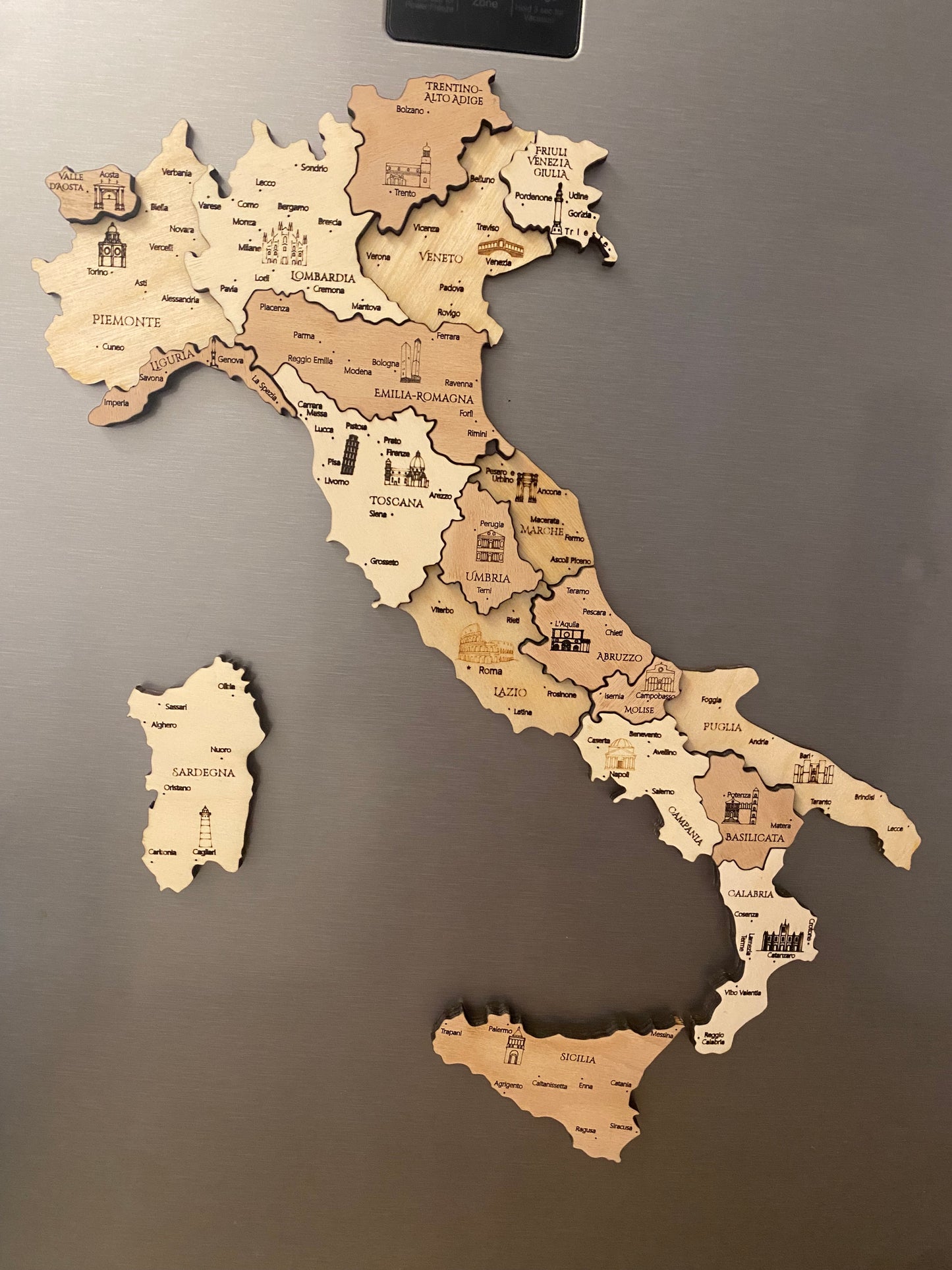 Mappa dell' Italia in legno H40