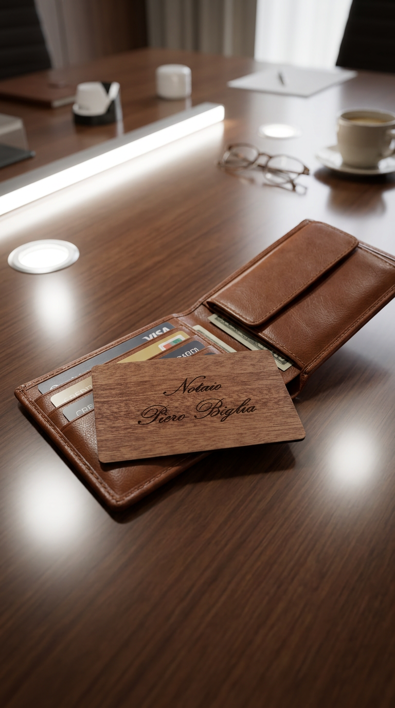Biglietto da visita in legno di Noce con tag NFC