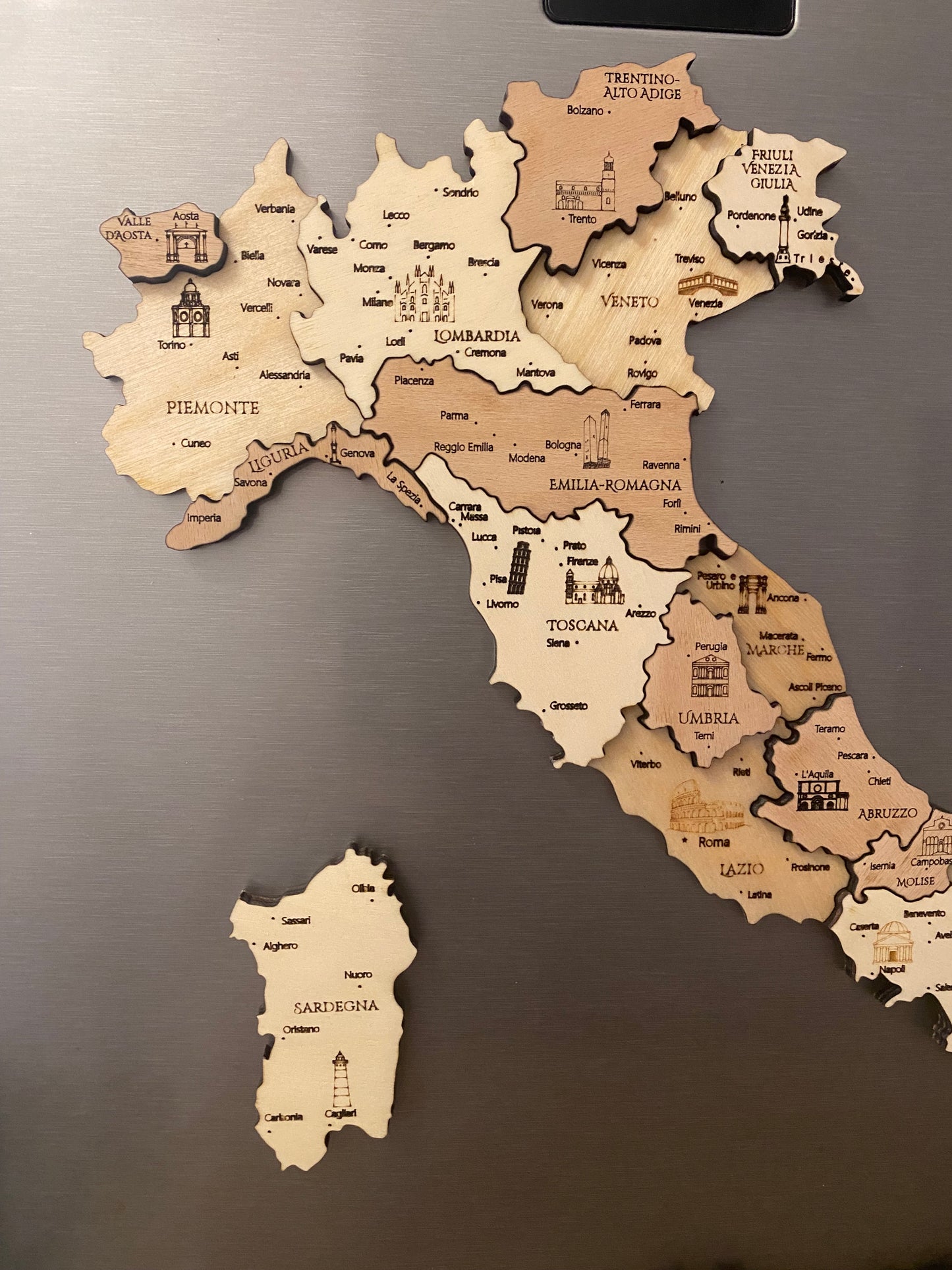Mappa dell' Italia in legno H40