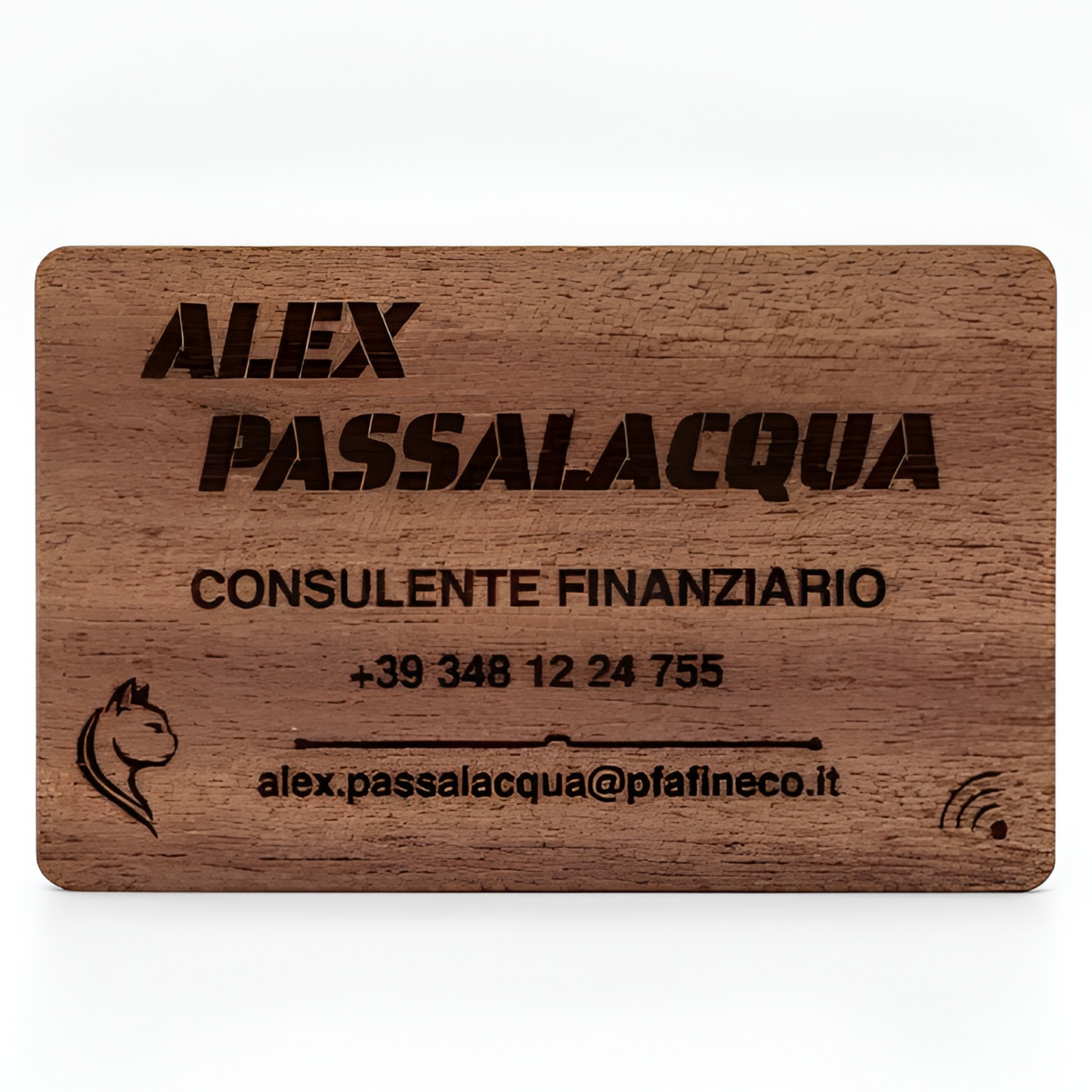 Biglietto da visita in legno di Noce con tag NFC